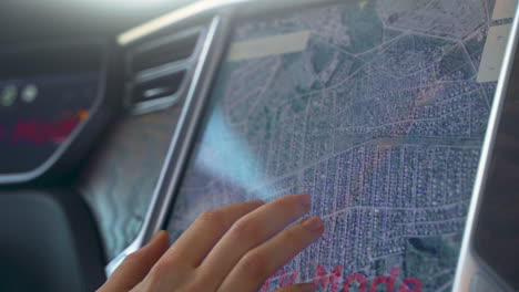 close up view of hand touching a screen