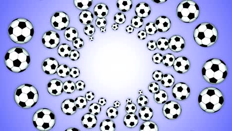 soccer ball rings animation background, rendering, with alpha channel, loop