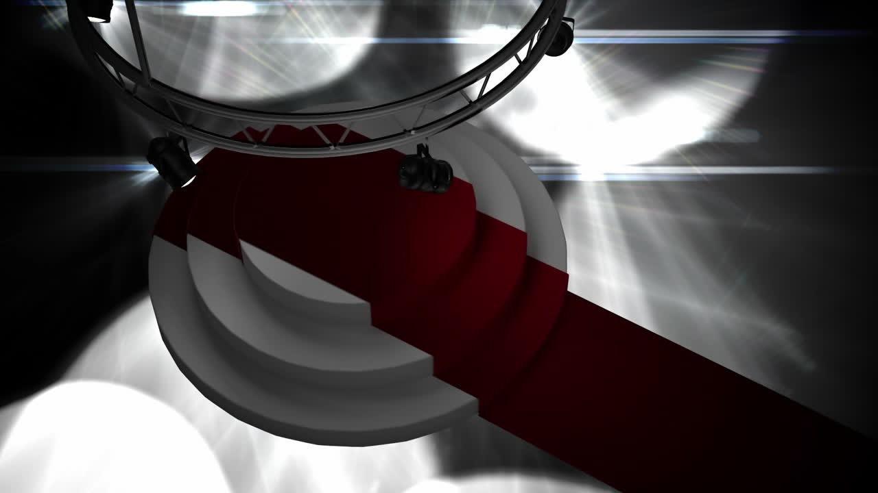 reflectores en el podio y la alfombra roja