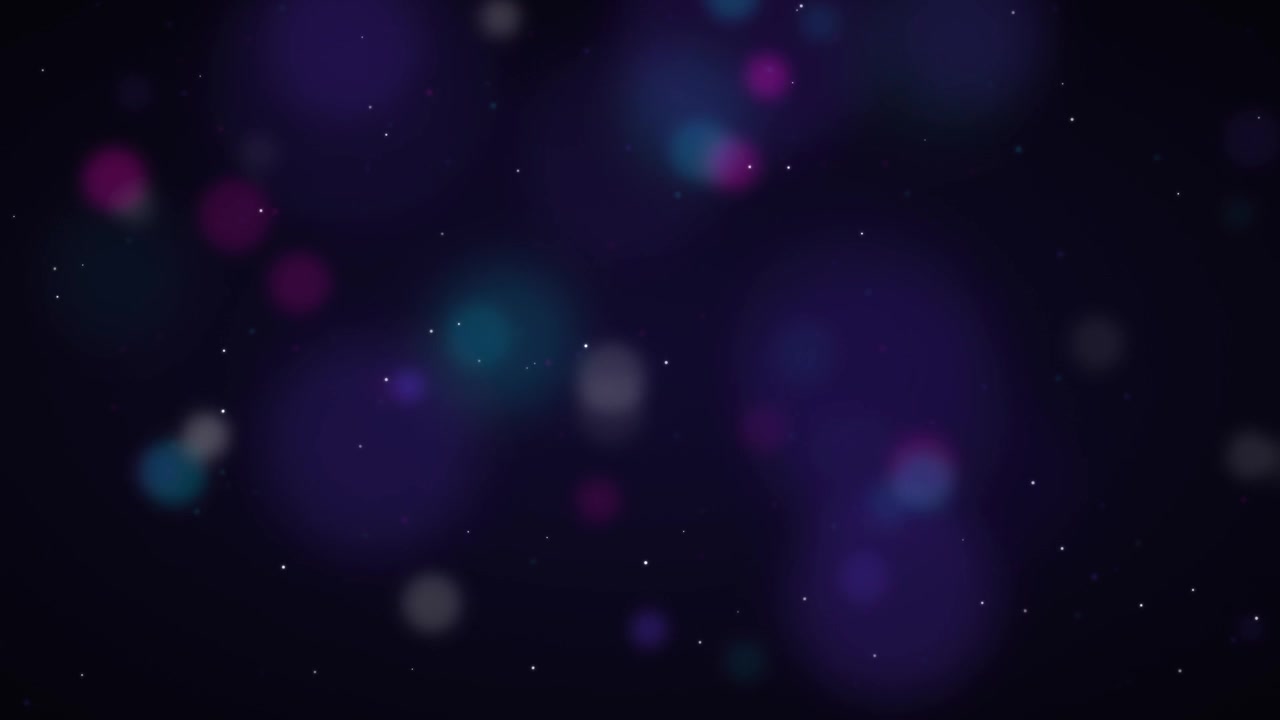 Abstract Background with Floating Purple and Blue Bokeh Particles