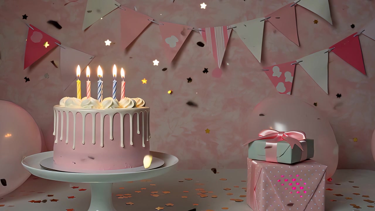 Sfondo di compleanno con palloncini 4K