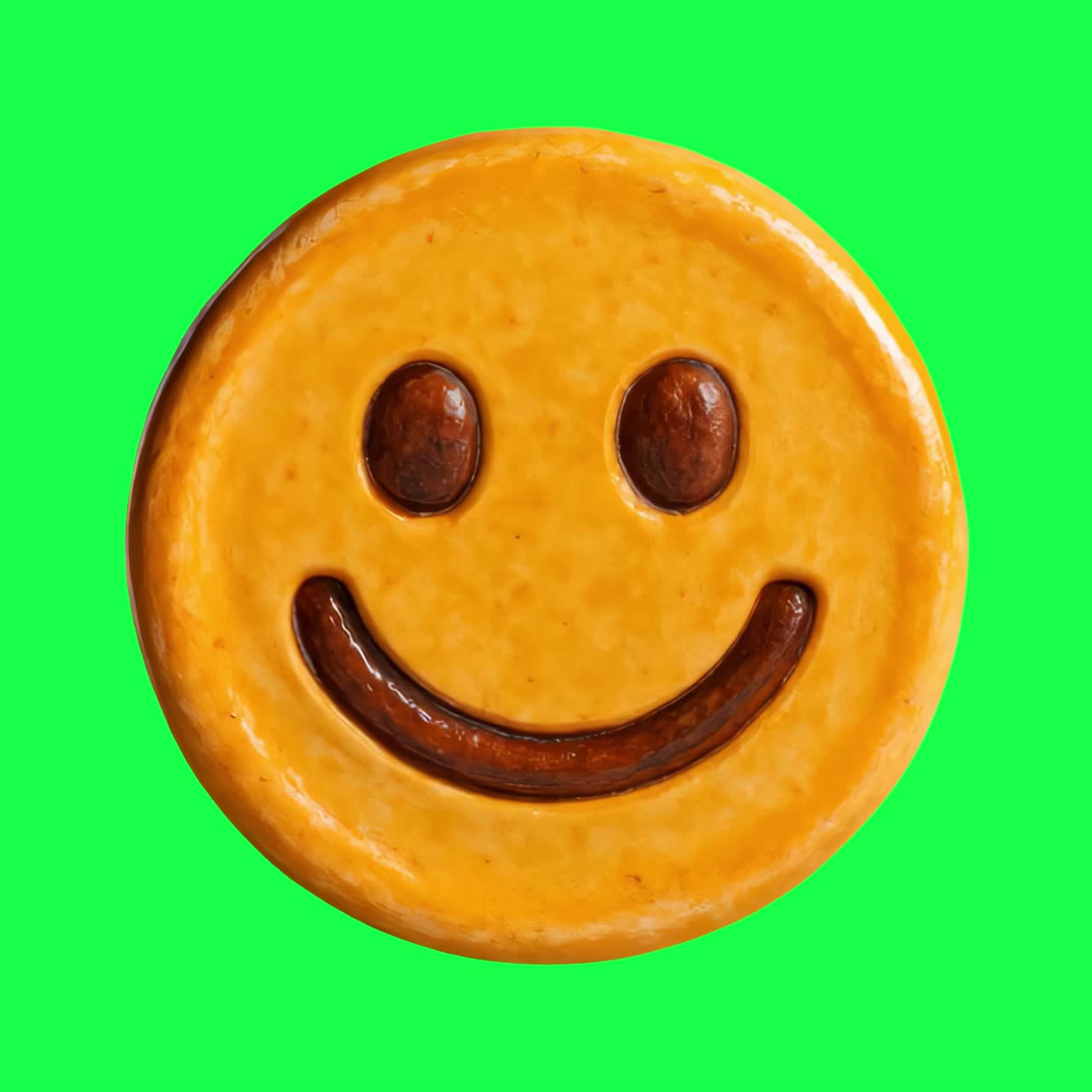 Cheerful emoji animation, transparent 4K video, green screen