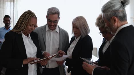 multiracial business people working inside bank office - meeting and startup concept