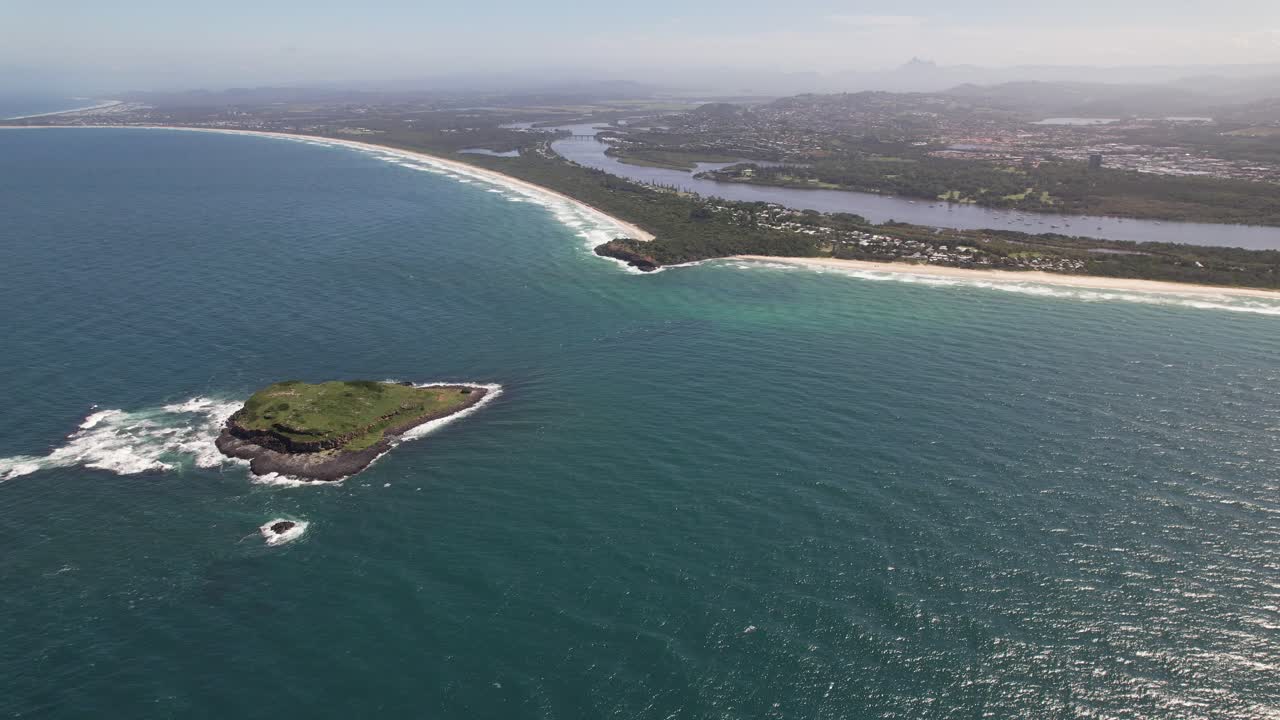 Fingal And Cook Island In New South Wales, Australia - Aerial Panoramic