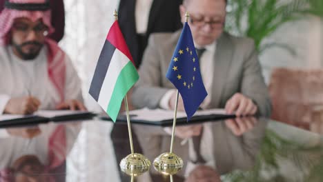 uae and european union diplomats signing cooperation agreement