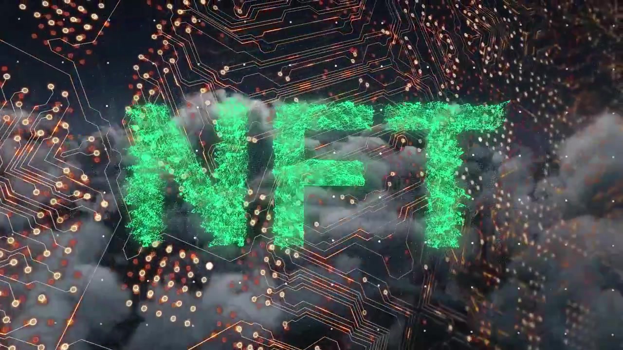 Animation of network of connections over orange spots falling on black background