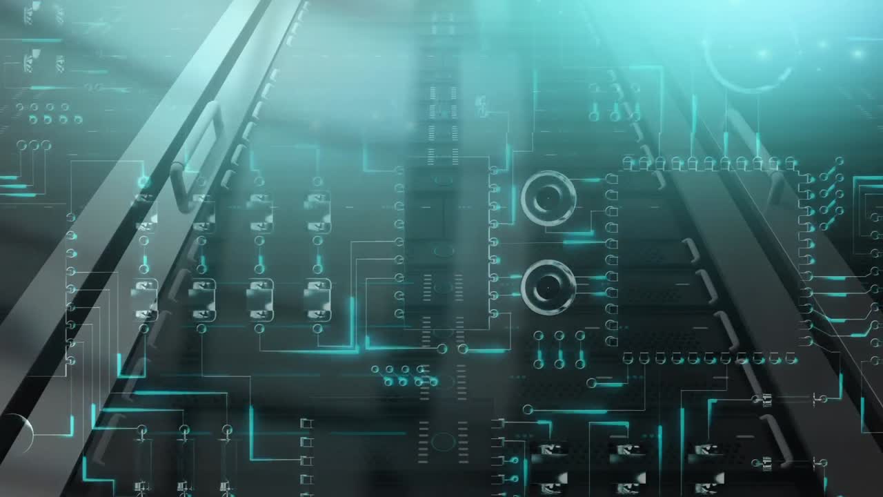 Computer circuit board on green background