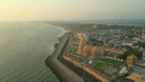 12 jyotirlingas in india, temples of lord shiva, indian temple architecture, somnath temple aerial view