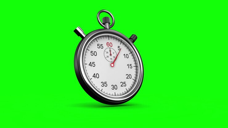 Stopwatch on green background