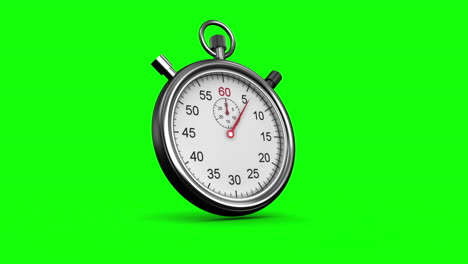 stopwatch on green background