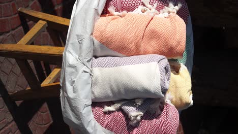 colorful turkish towels displayed