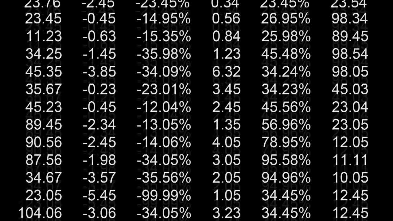 Cifre in movimento come suggerimento o uno sfondo animato. Borsa, quotazioni