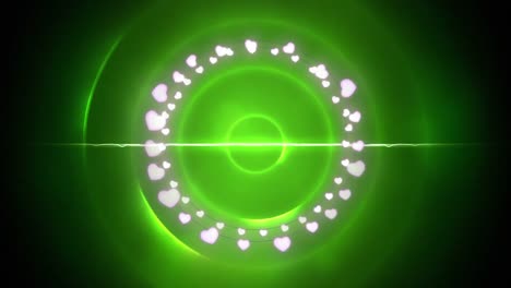 animation of christmas decoration fairy lights with copy space over green circles