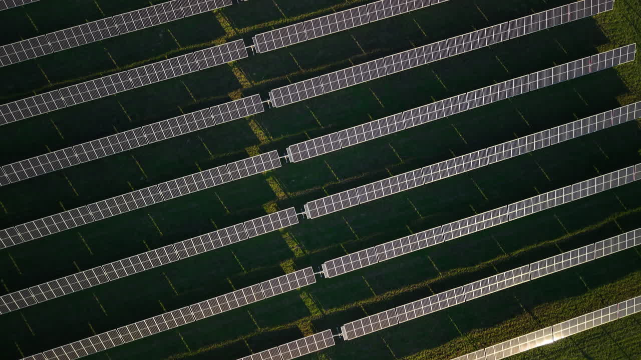 Aerial view of solar panel farm