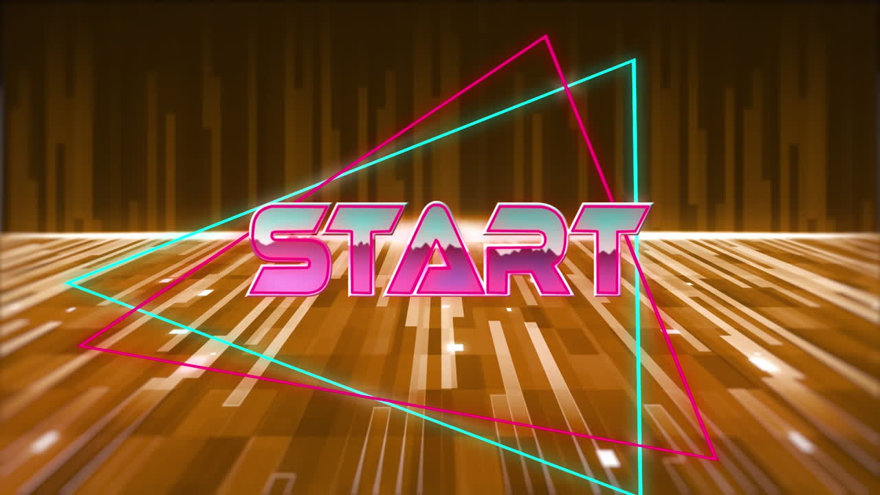 오렌지색 트레일 위의 시작 텍스트의 애니메이션