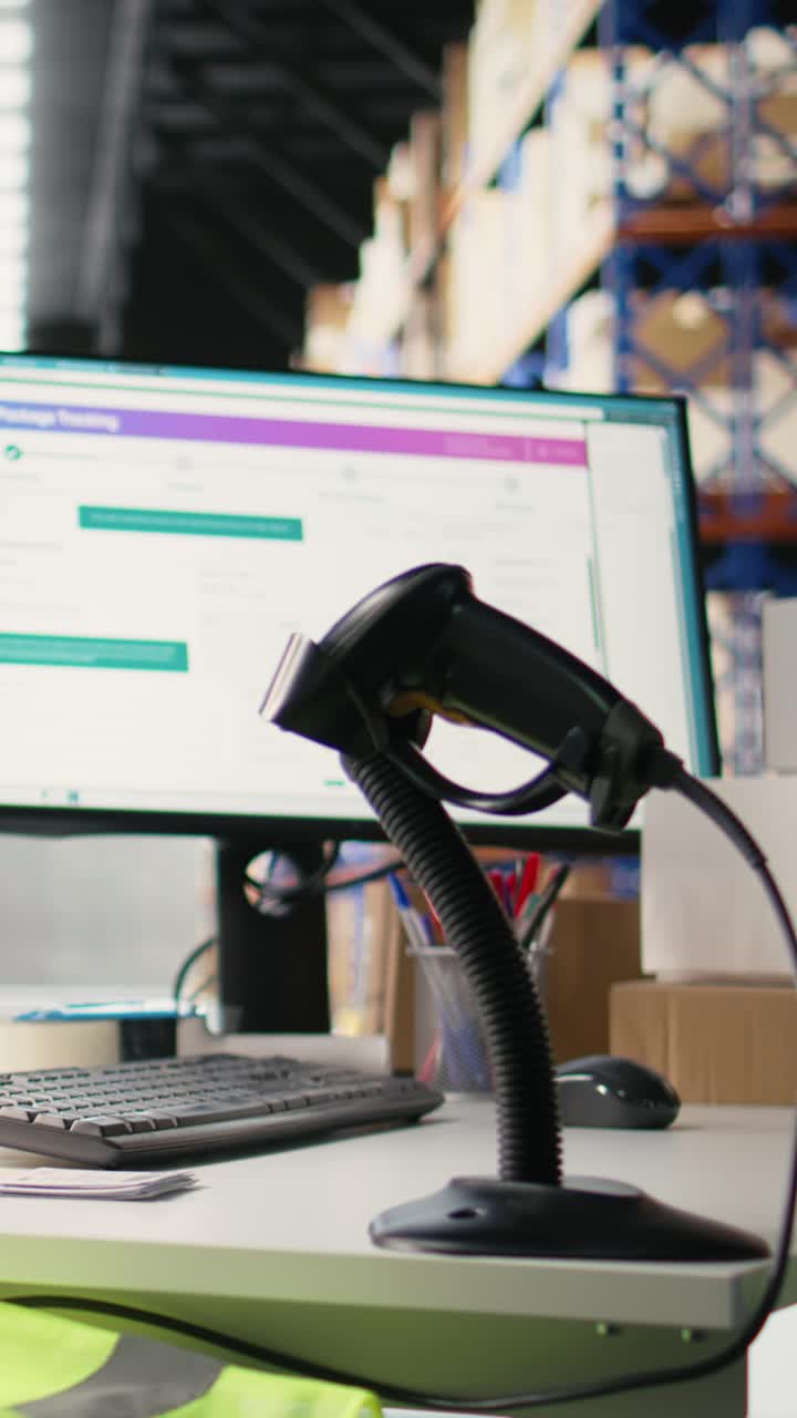 Vertical Video Empty professional warehouse space used for shipping cargo goods