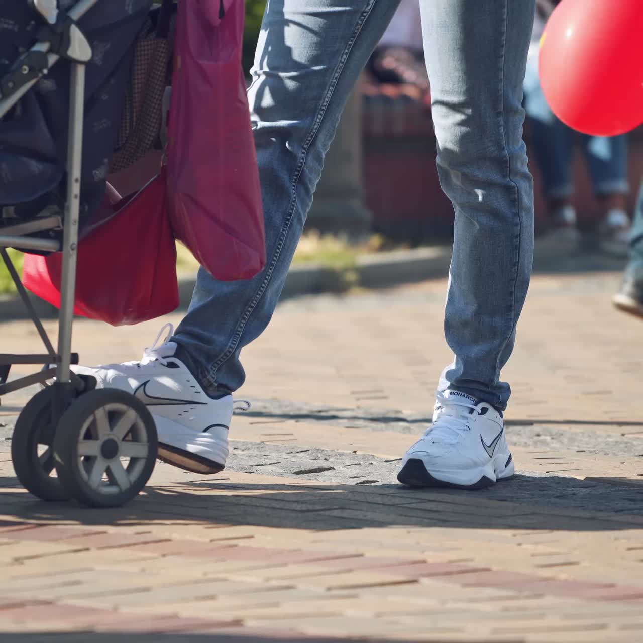 People walking on walkway