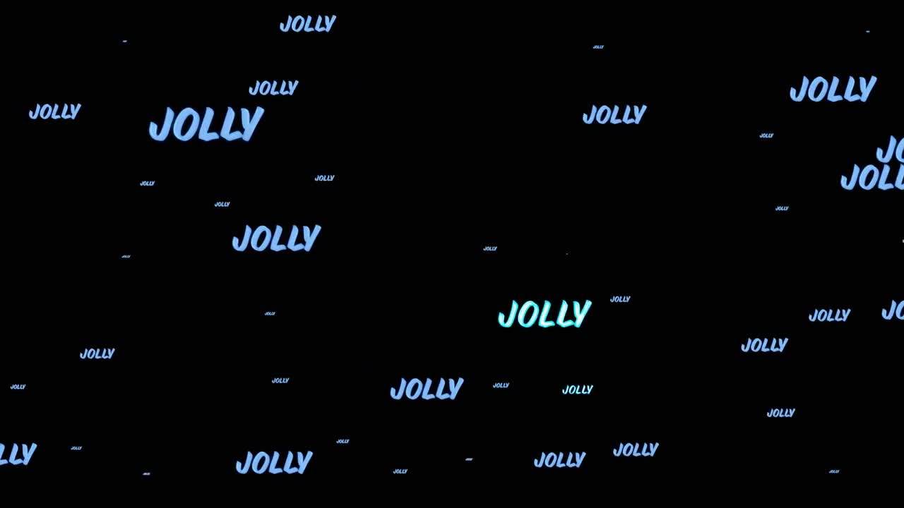 Animation of jolly text in repetition at christmas on black background