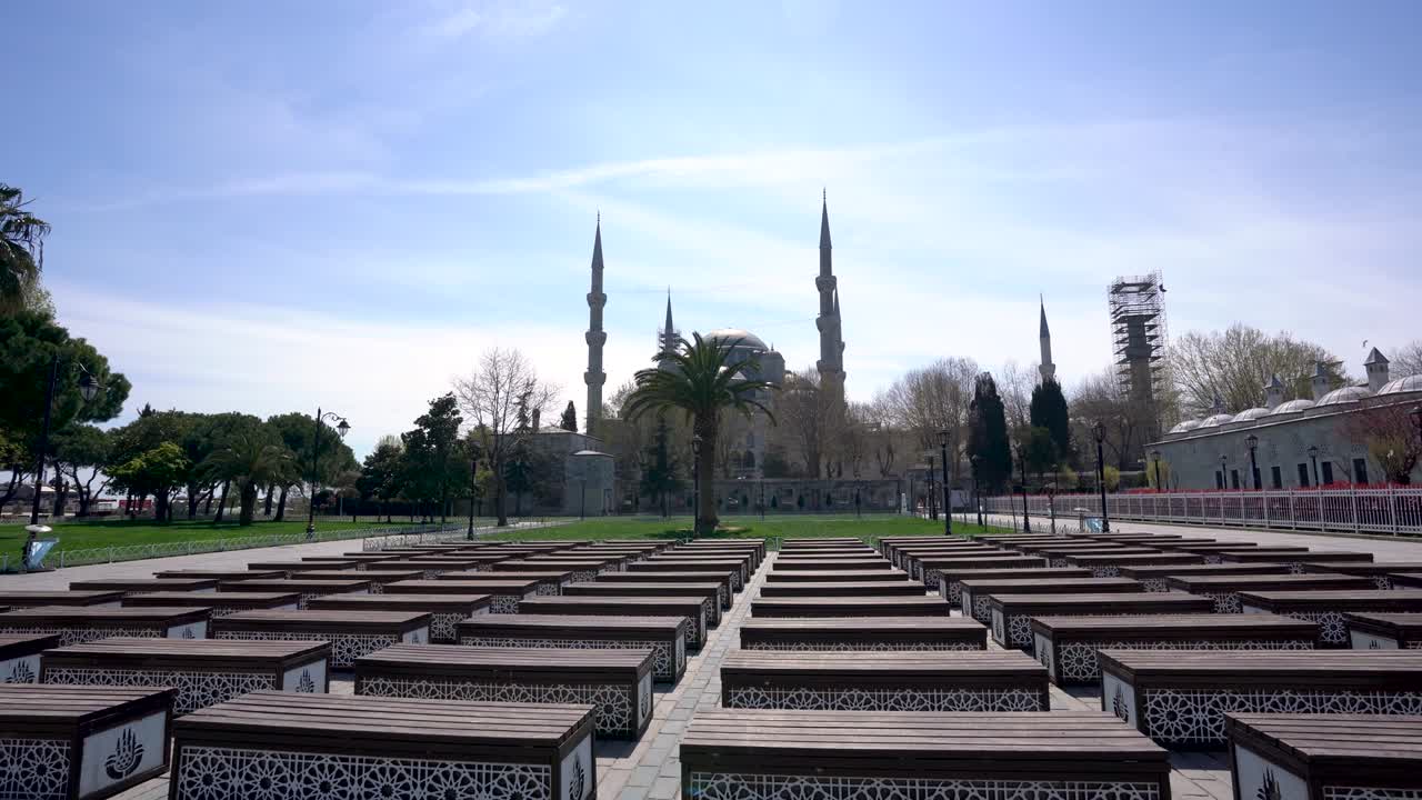 블루 모스크, 술탄 아흐메드 모스크, 이스탄불에서 코로나19 팬데 통행금지