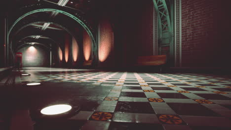 a dark, empty hallway in an old building