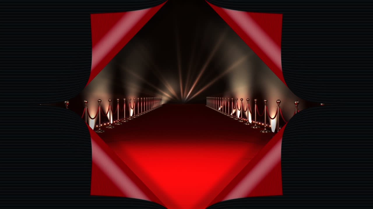 조명이 있는 레드카펫