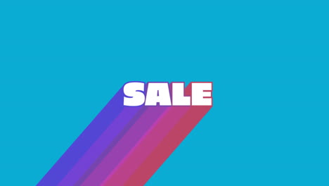 animation of sale text on blue background