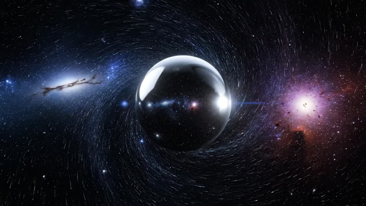 A captivating view of a cosmic sphere in deep space