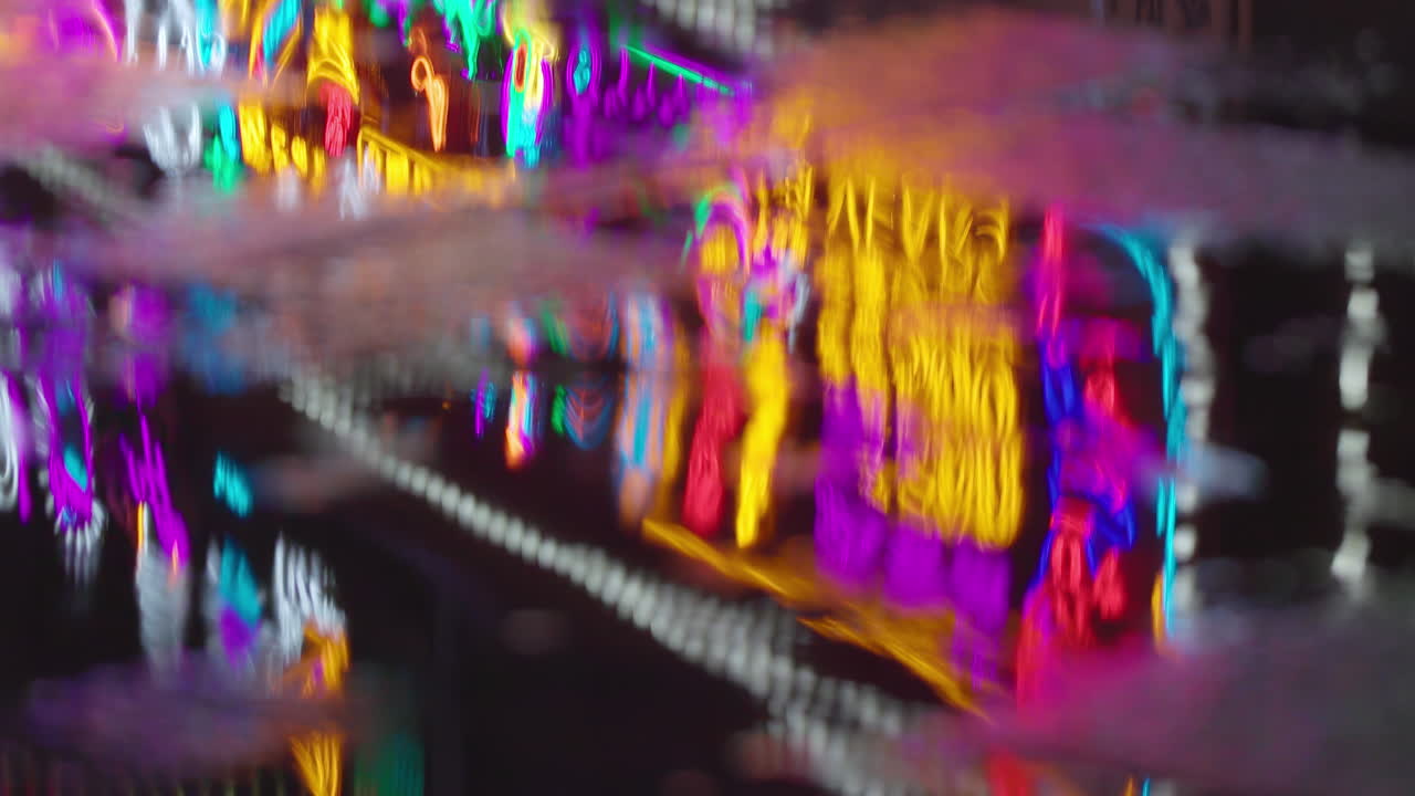 Chongqing cyberpunk city neon street scene in the rain at night