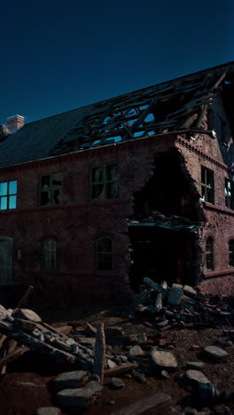 ruined buildings in an abandoned town