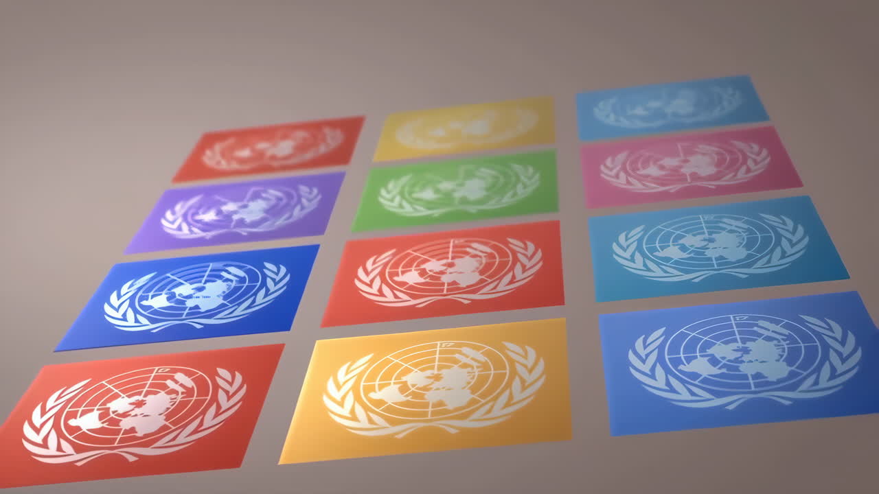 Multicolor Grid of United Nations Logos