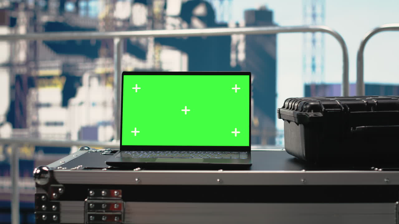 Chroma key tablet on offshore platform with predictive software