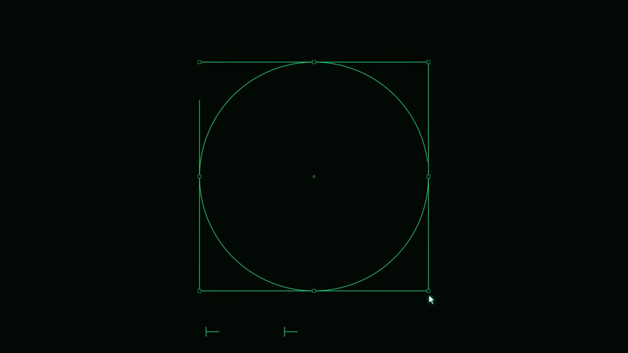 Digital Vector Graphic Drawing of a Circle and Square