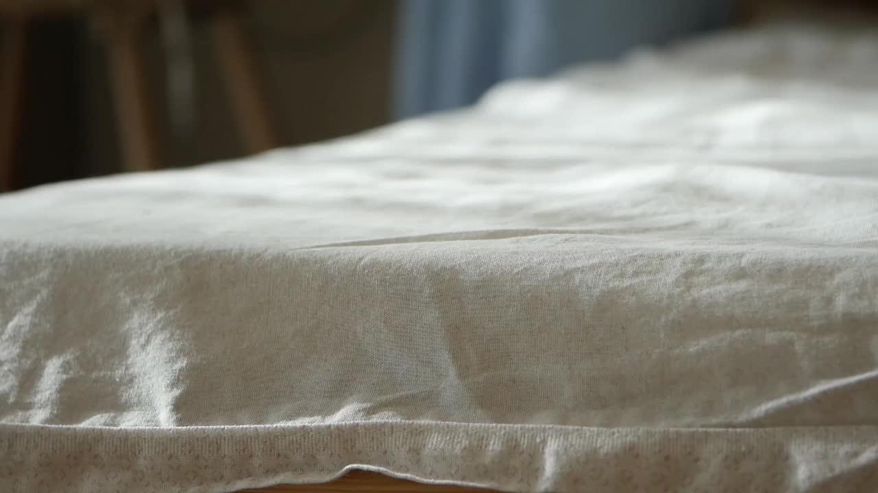 Close-up of white linen fabric
