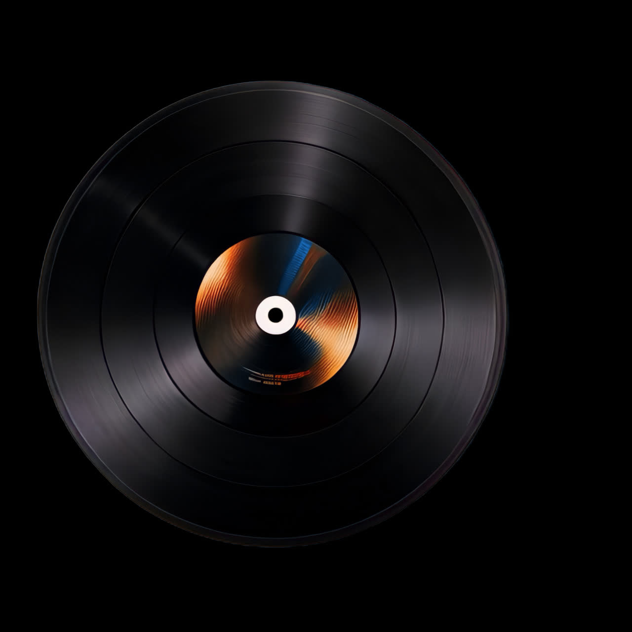 Spinning vinyl record animation isolated asset, transparent 4K video, alpha channel, ProRes 4444