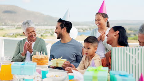 celebration, birthday and big family at an outdoor