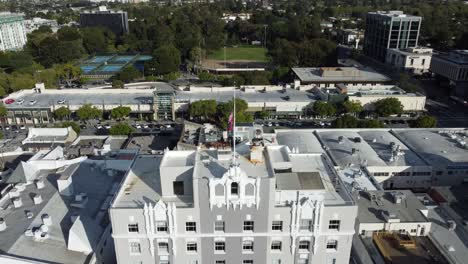 Wide-aerial-drone-view-of-San-Mateo-city,-California,-USA