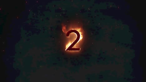 animation of 2 text in burning flames over dark background