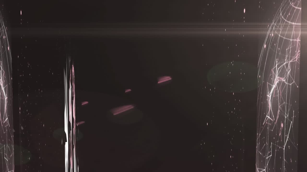Animación de un número creciente sobre una red de conexiones en fondo negro