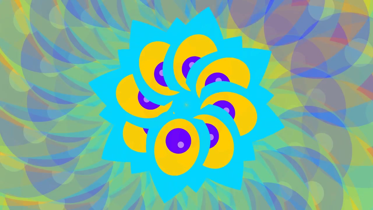 Animazione geometrica astratta di forme colorate rotanti