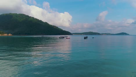 beautiful 4k aerial of the tropical perhentian islands in malaysia