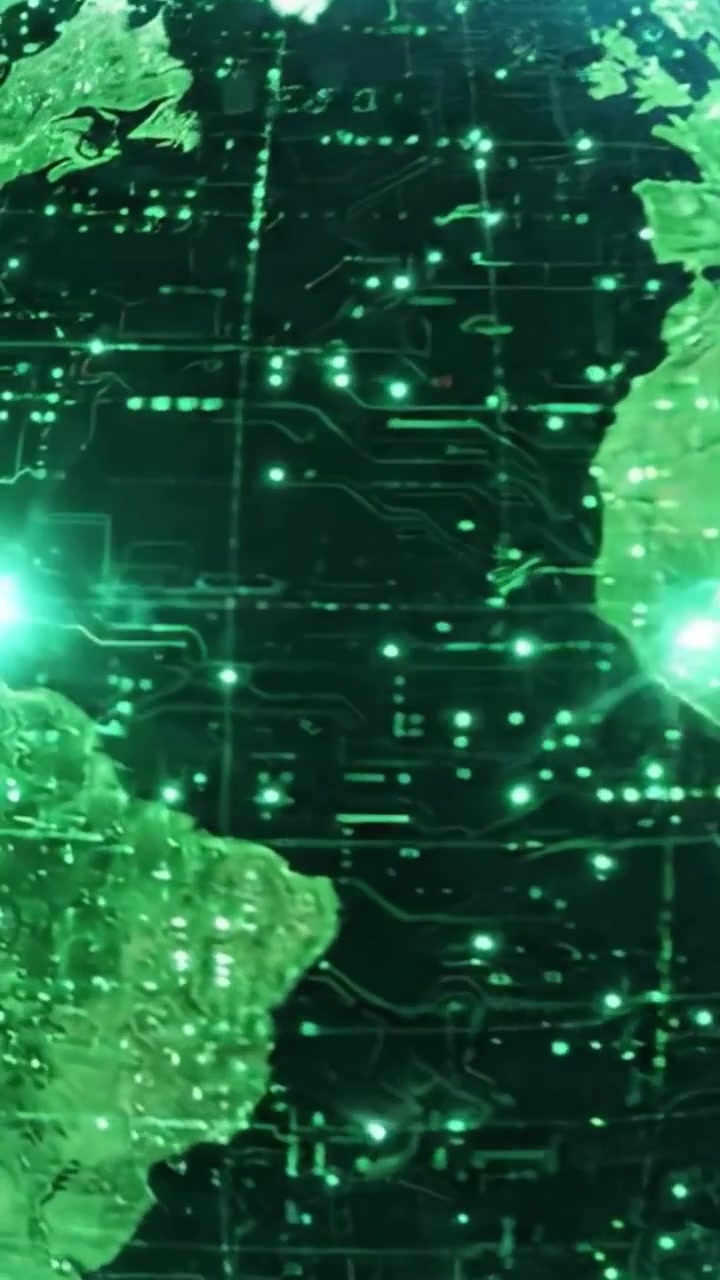 A Vibrant Digital Representation of Earth: From the Diverse Continents of Africa to the Advanced Futuristic Landscapes, Showcasing the Blend of Nature and Technology