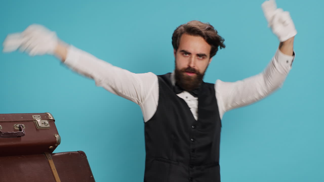 낙관적인 벨 ⁇ 이 멜로디에 따라 춤추고 있습니다.