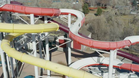 aerial views of a water park that is closed for the winter season in colorado