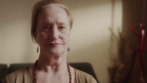 portrait of an elderly woman looking at the camera