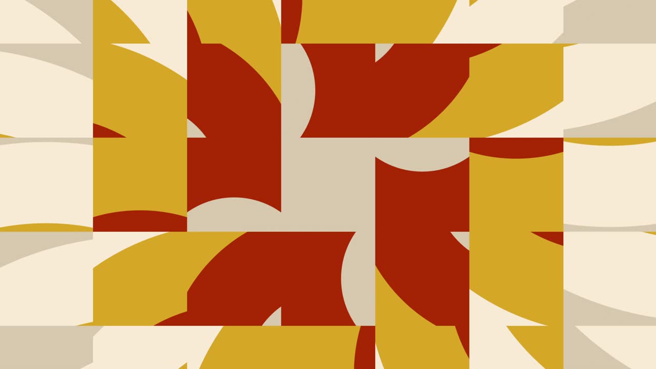 Abstract tiles in trendy multicolor palette variation. Seamless animation with basic shapes. Simple geometric motion graphic background