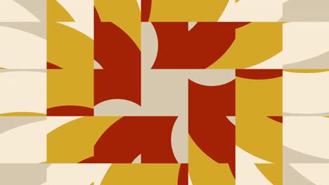 azulejos abstractos en la variación de la paleta multicolor de moda. animación sin costuras con formas básicas. simple fondo gráfico de movimiento geométrico