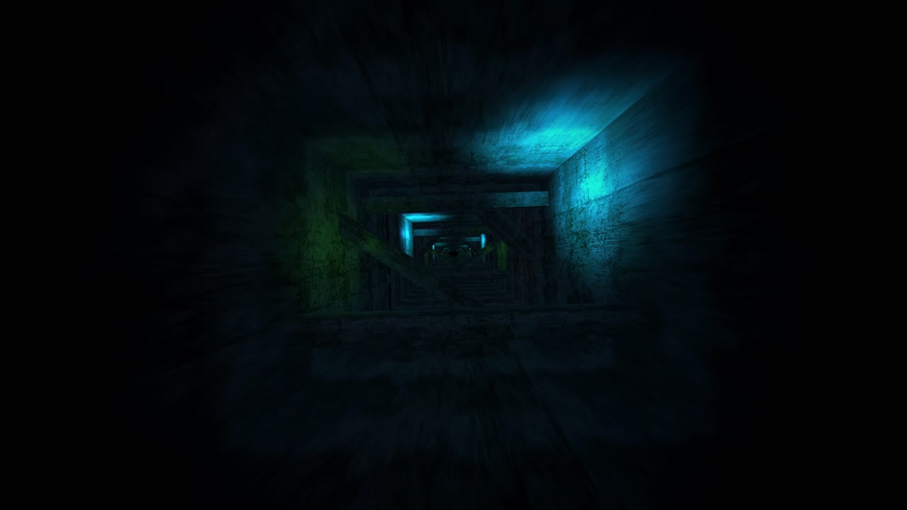 el túnel de neón brillante 3d