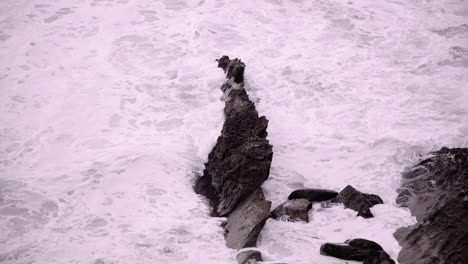 waves comming from every angle into this rock