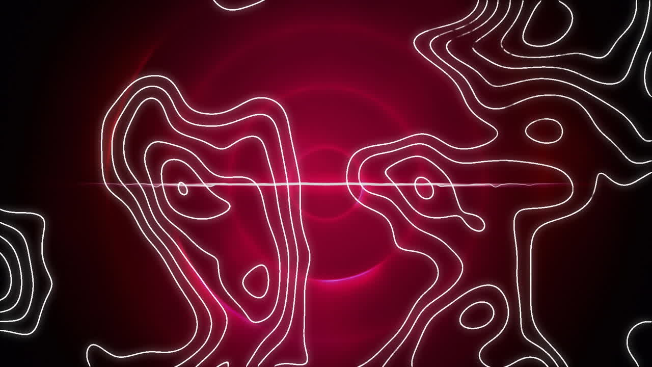 animación de formas en movimiento sobre círculos rojos