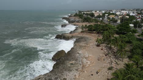 Santo-Domingo-coast-immediately-after-Hurricane-Beryl,-Dominican-Republic